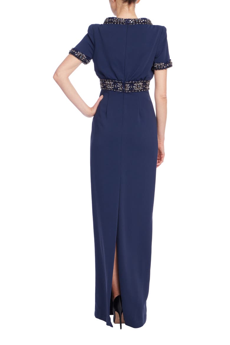 Beaded Embellished Gown, Alternate, color, NAVY