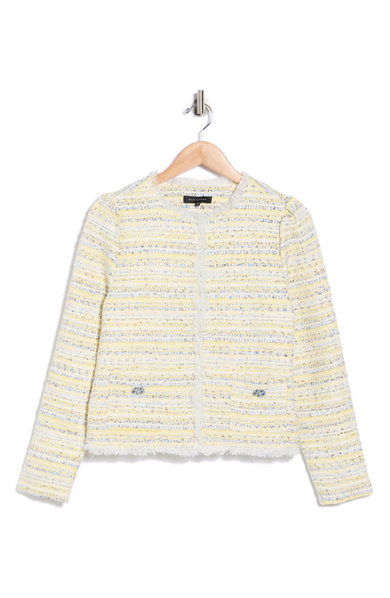 KAY UNGER SPORTSWEAR Tweed Jacket, Alternate, color, Citrus Combo