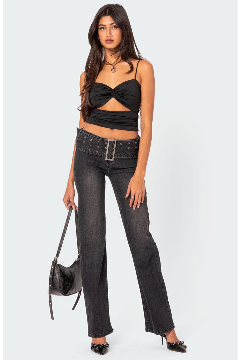 Belted Jeans, Alternate, color, BLACK-WASHED