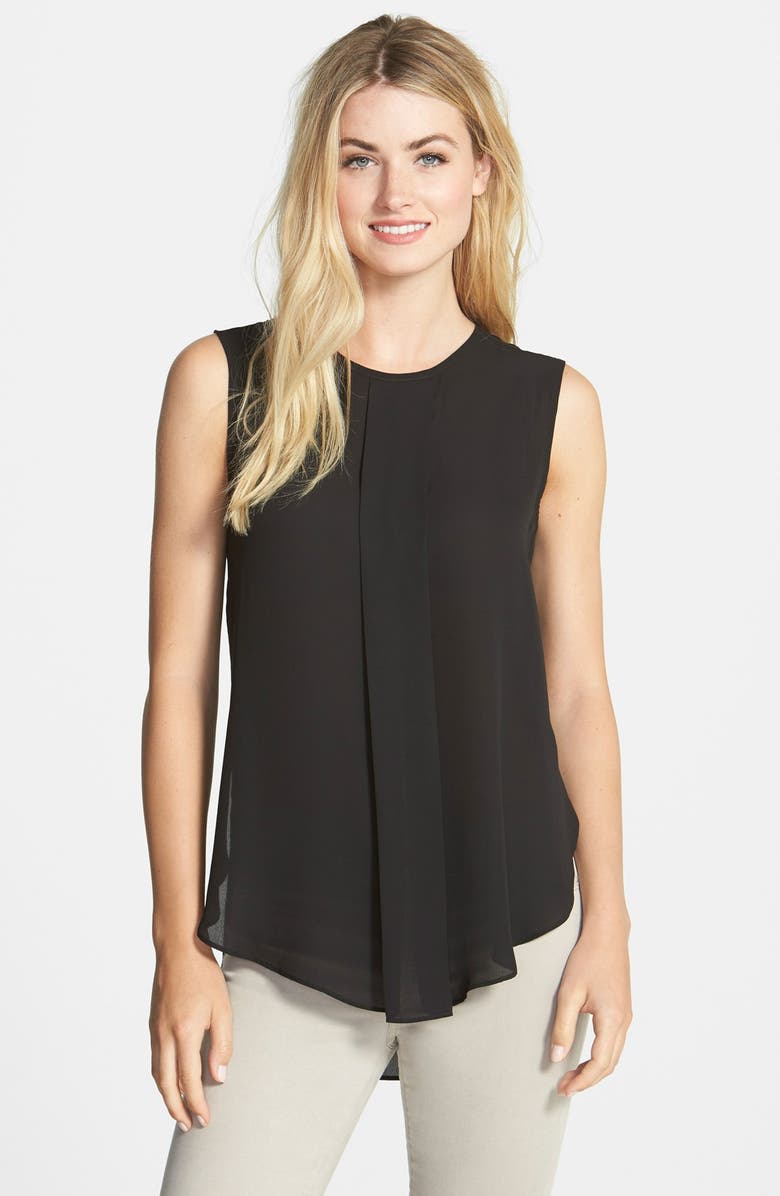 Vince Camuto Center Pleat Sleeveless Blouse, Main, color,