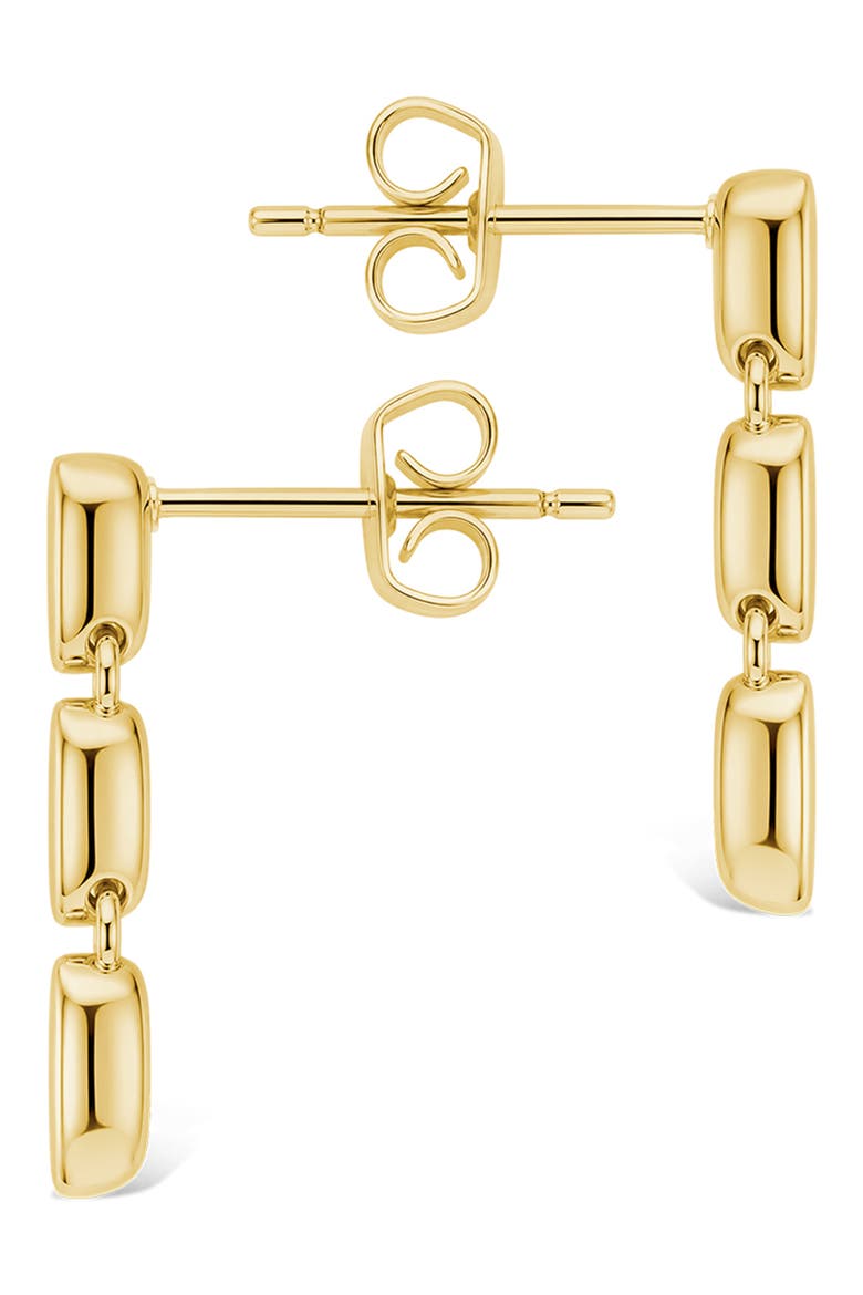 14k Gold Plated Cubic Zirconia Triple Drop Earrings, Alternate, color, GOLD