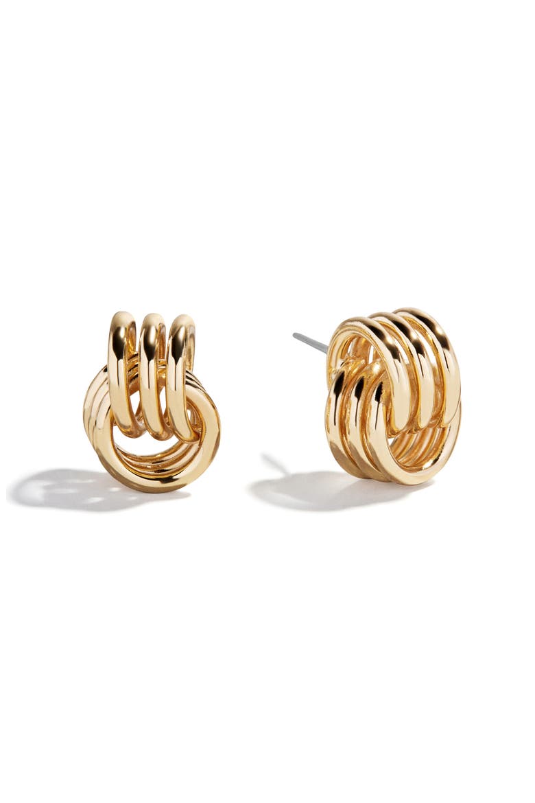 Mini Shiloh Knocker Earrings, Main, color, GOLD