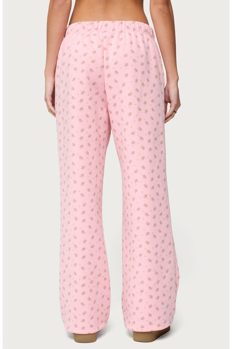 Floral Low Rise Straight Leg Sweatpants, Alternate, color, LIGHT-PINK