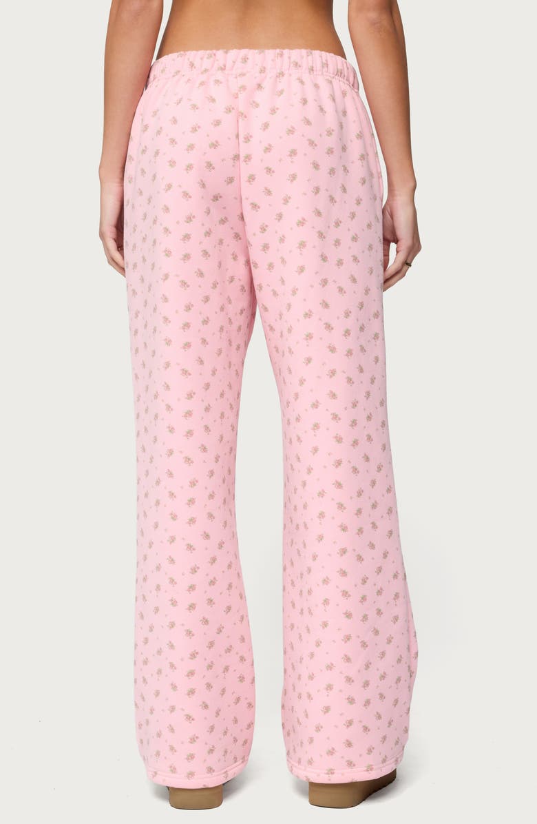 EDIKTED Floral Low Rise Straight Leg Sweatpants, Alternate, color, 