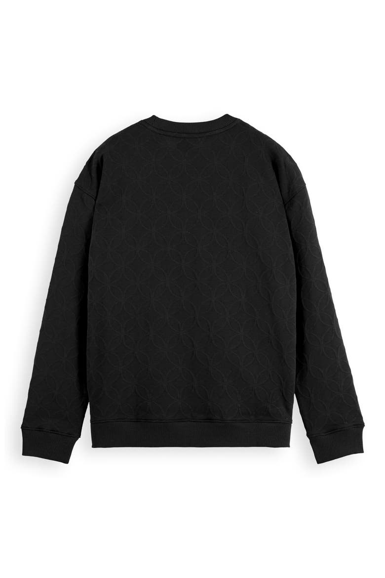 Jacquard Knit Texture Sweatshirt, Alternate, color, BLACK
