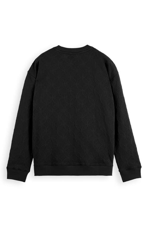 Scotch & Soda Jacquard Knit Texture Sweatshirt In Black