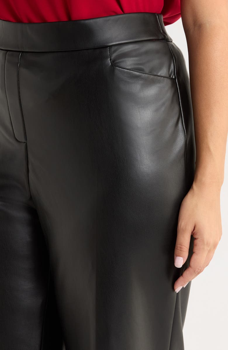 KASPER Faux Leather Pants, Alternate, color, Black