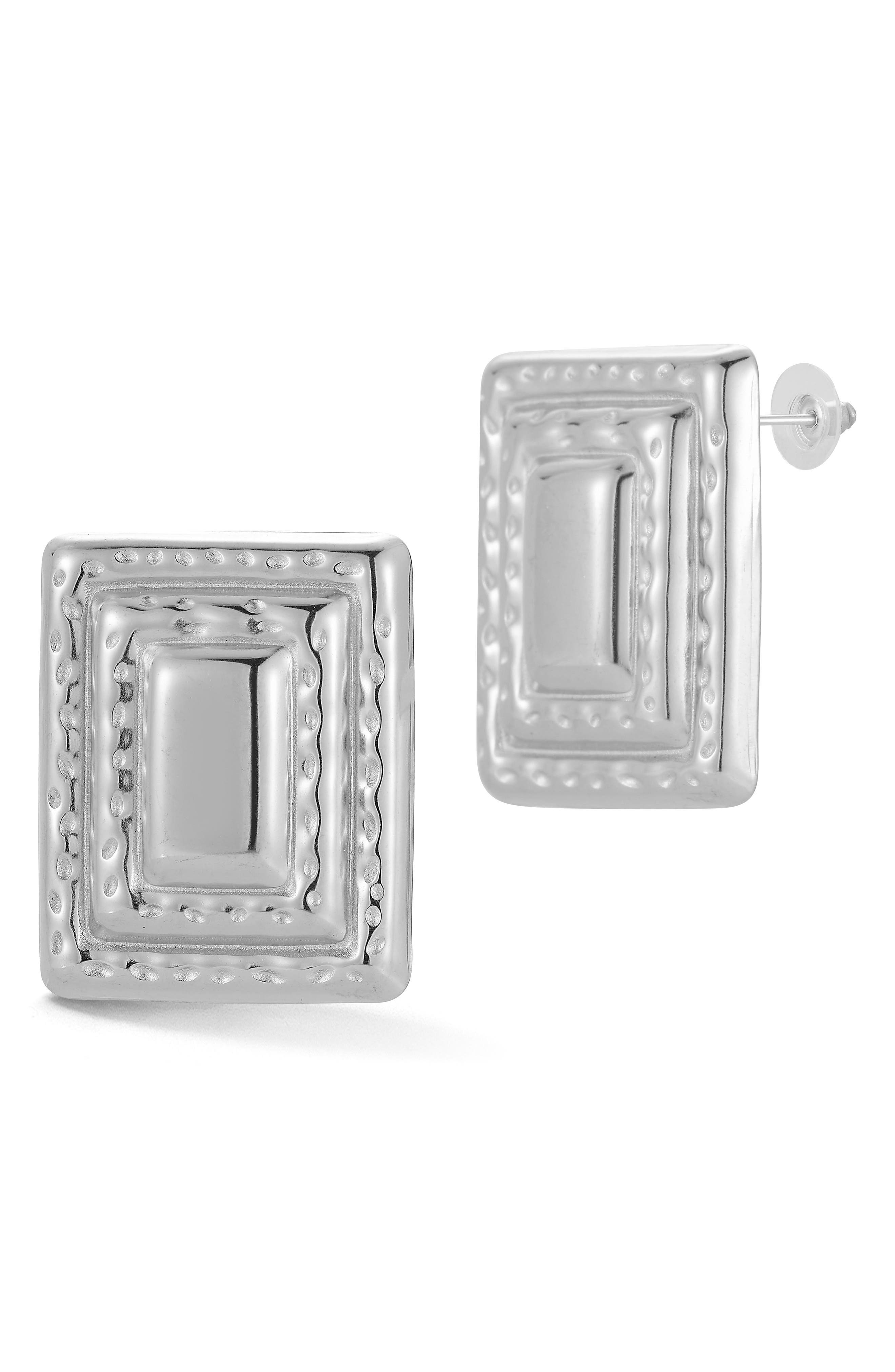 GLAZE JEWELRY Square Stud Earrings