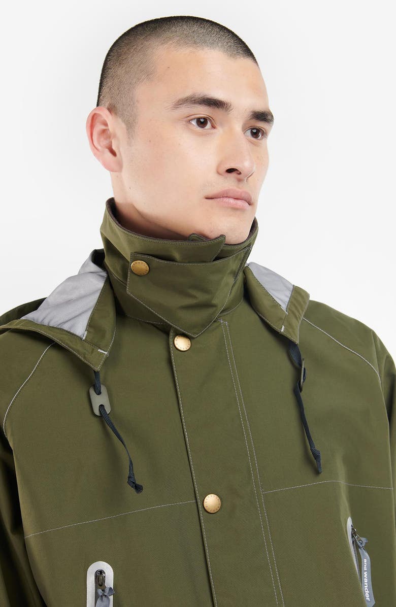 Barbour x And Wander Waterproof Hooded Jacket, Alternate, color, 