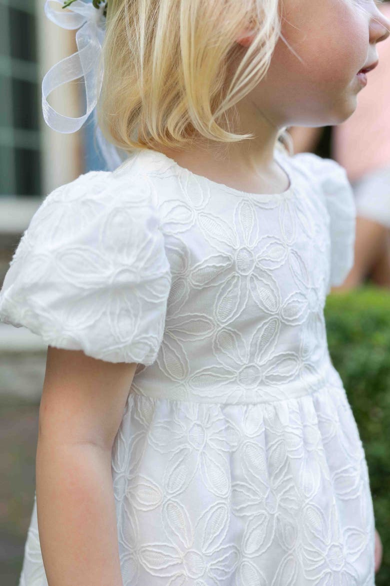 Embroidered Floral Dress, Alternate, color, White