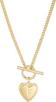 Adornia Initial Heart Toggle Necklace
