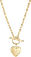 Adornia Initial Heart Toggle Necklace