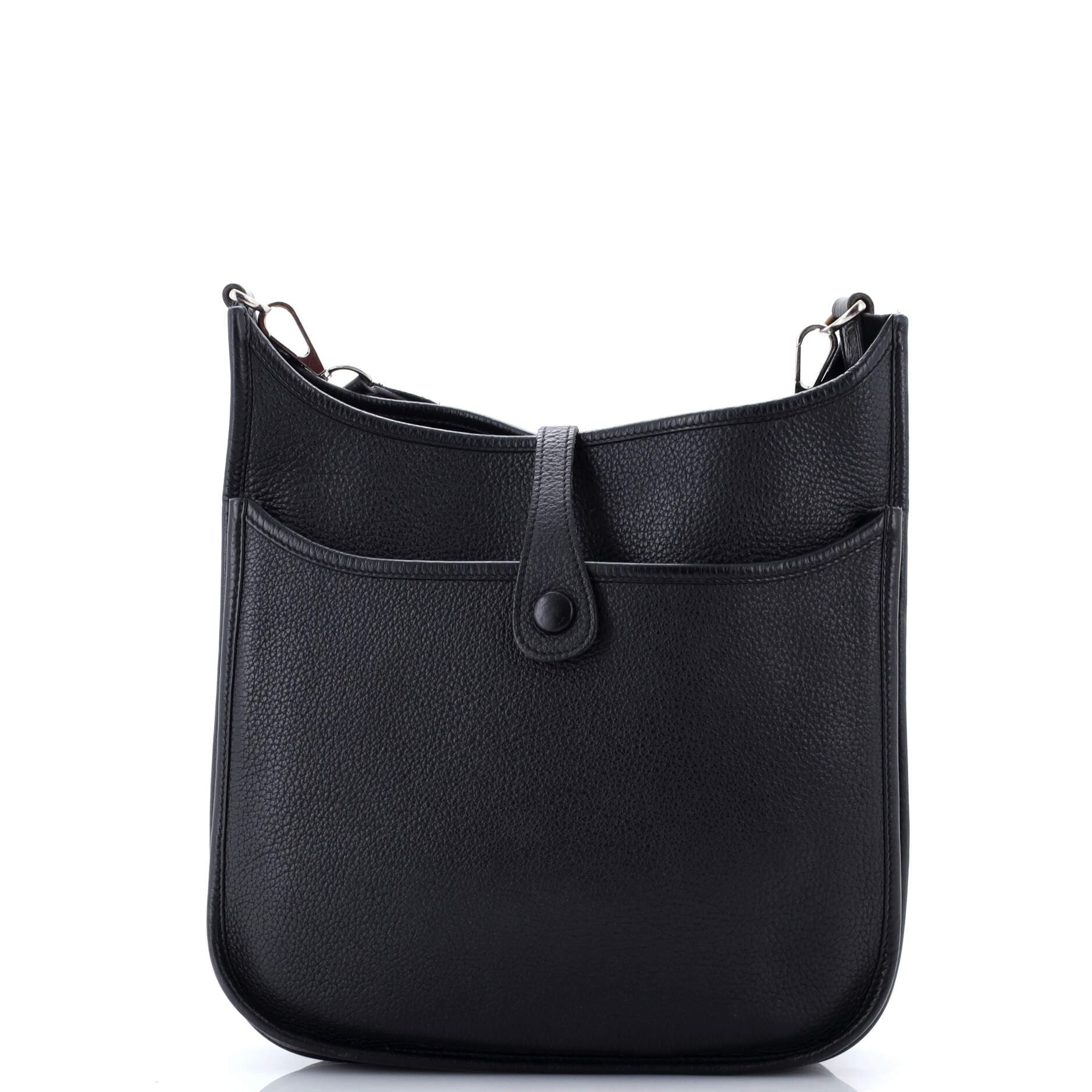 Pre-Owned Hermes Evelyne Bag Gen III Clemence PM, Alternate, color, Noir