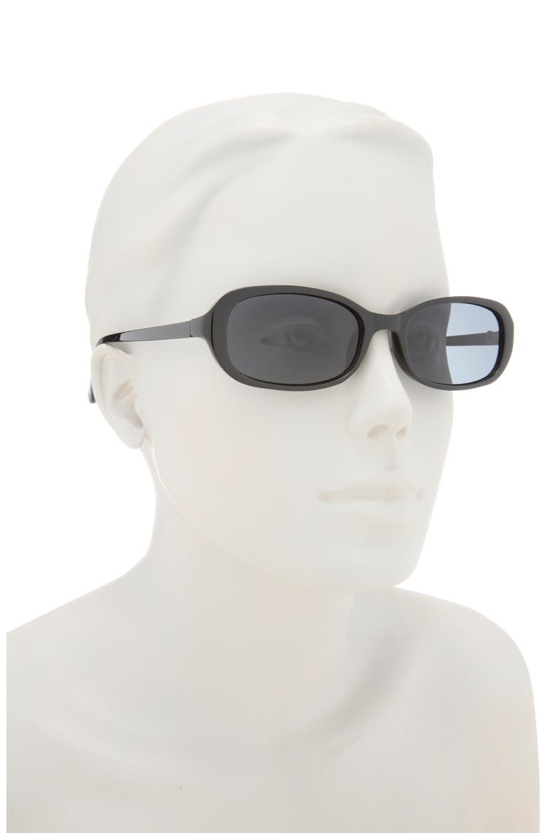 Rectangular Wrap Sunglasses, Alternate, color, BLACK