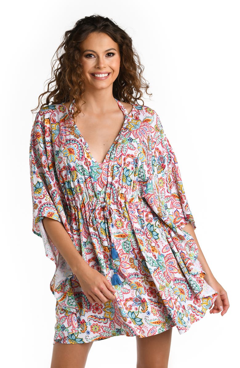 La Blanca Cover-Up Caftan, Alternate, color, Multi