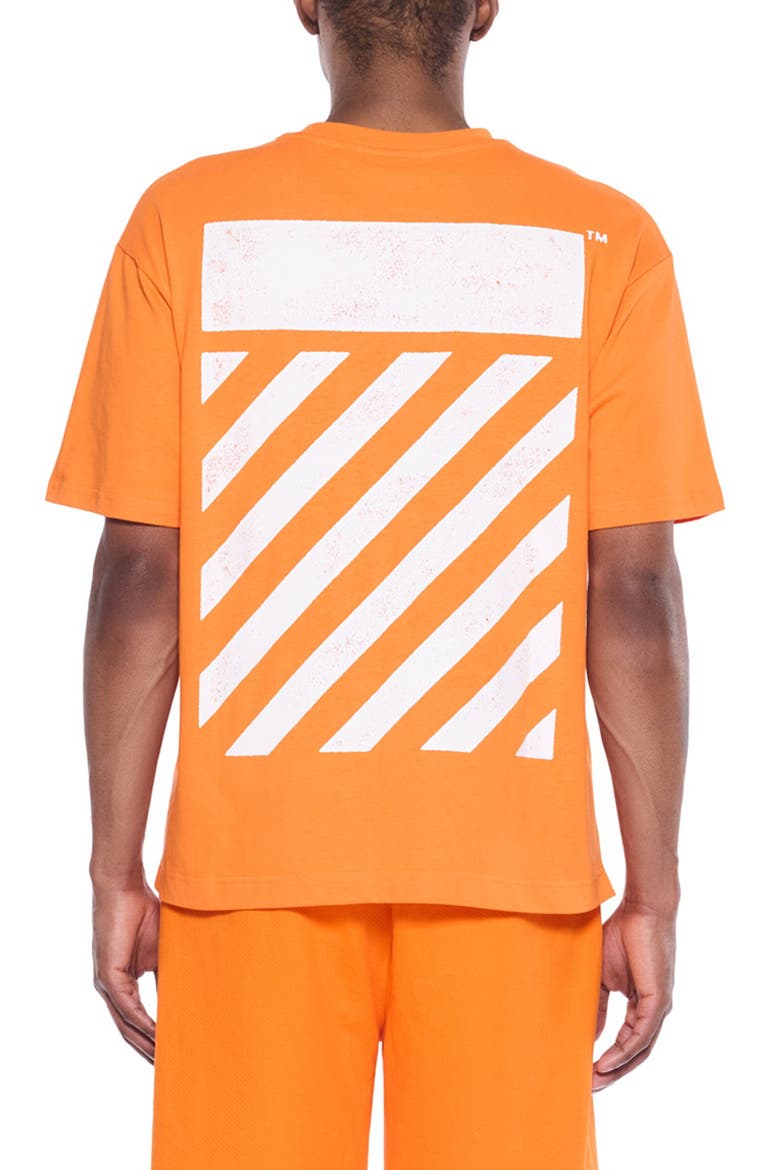 Diagonal Stripe Logo Graphic T-Shirt, Alternate, color, ORANGE TIGER