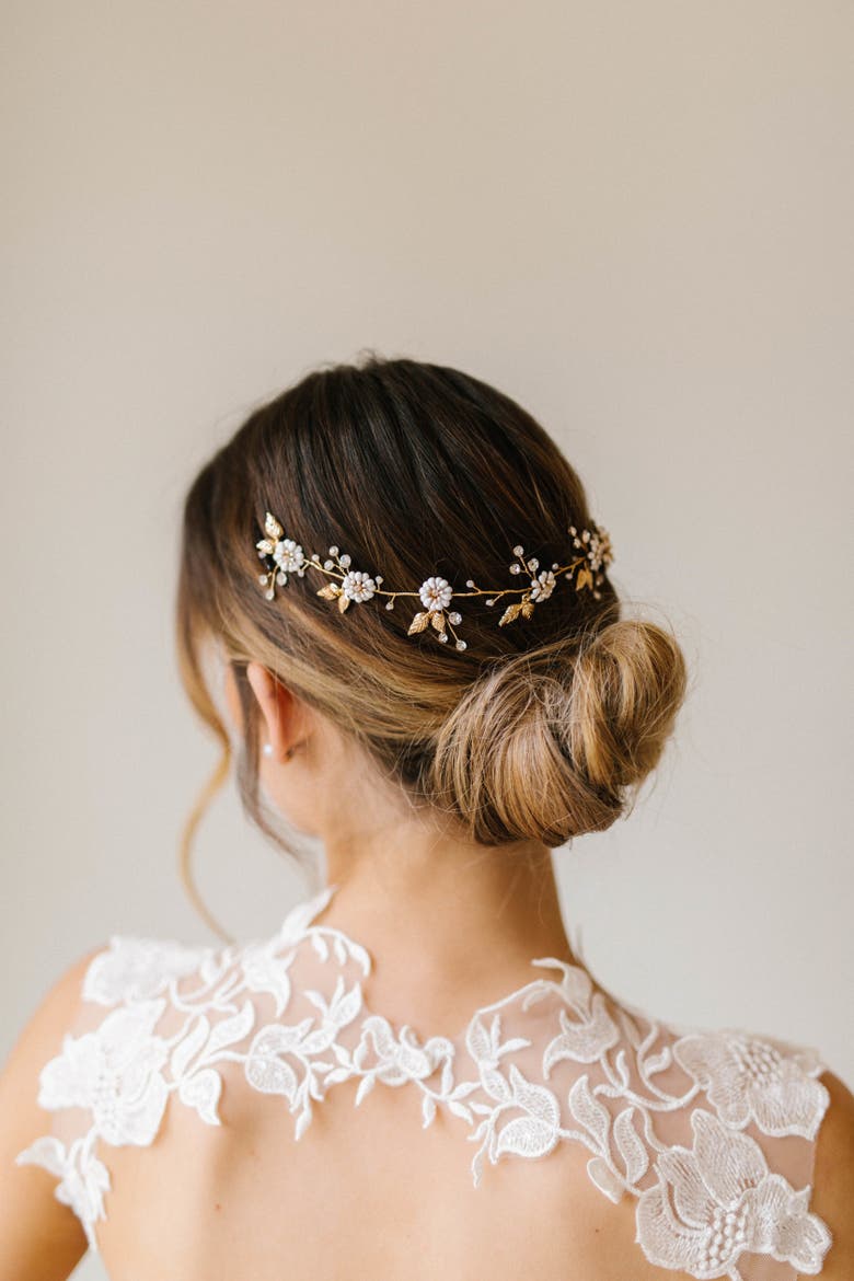 Soleil Bridal Headpiece, Alternate, color, Gold