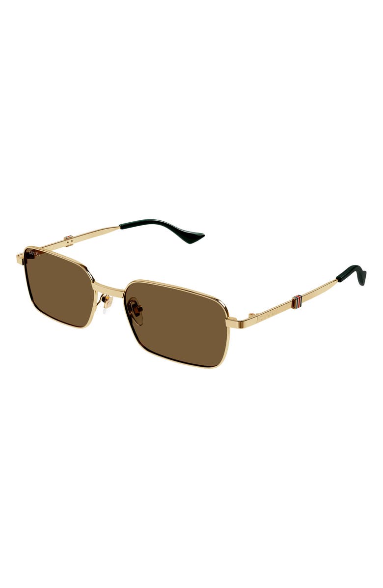 Gucci 56mm Rectangular Sunglasses, Alternate, color, 
