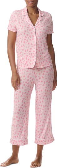 Notch Collar Crop Pajamas