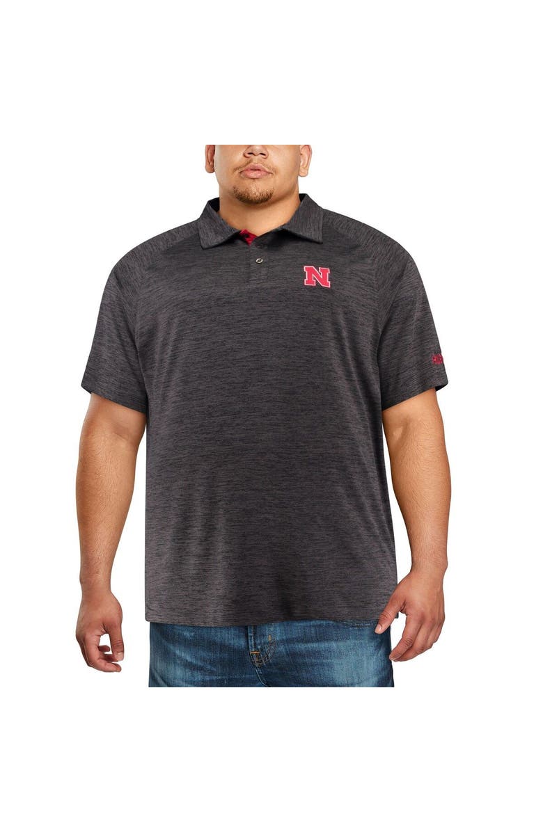 COLOSSEUM Men's Colosseum Black Nebraska Huskers Big & Tall Down Swing Polo, Alternate, color, Black