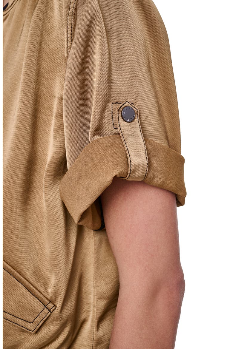 Contrast Stitch Bomber Jacket, Alternate, color, DUNE