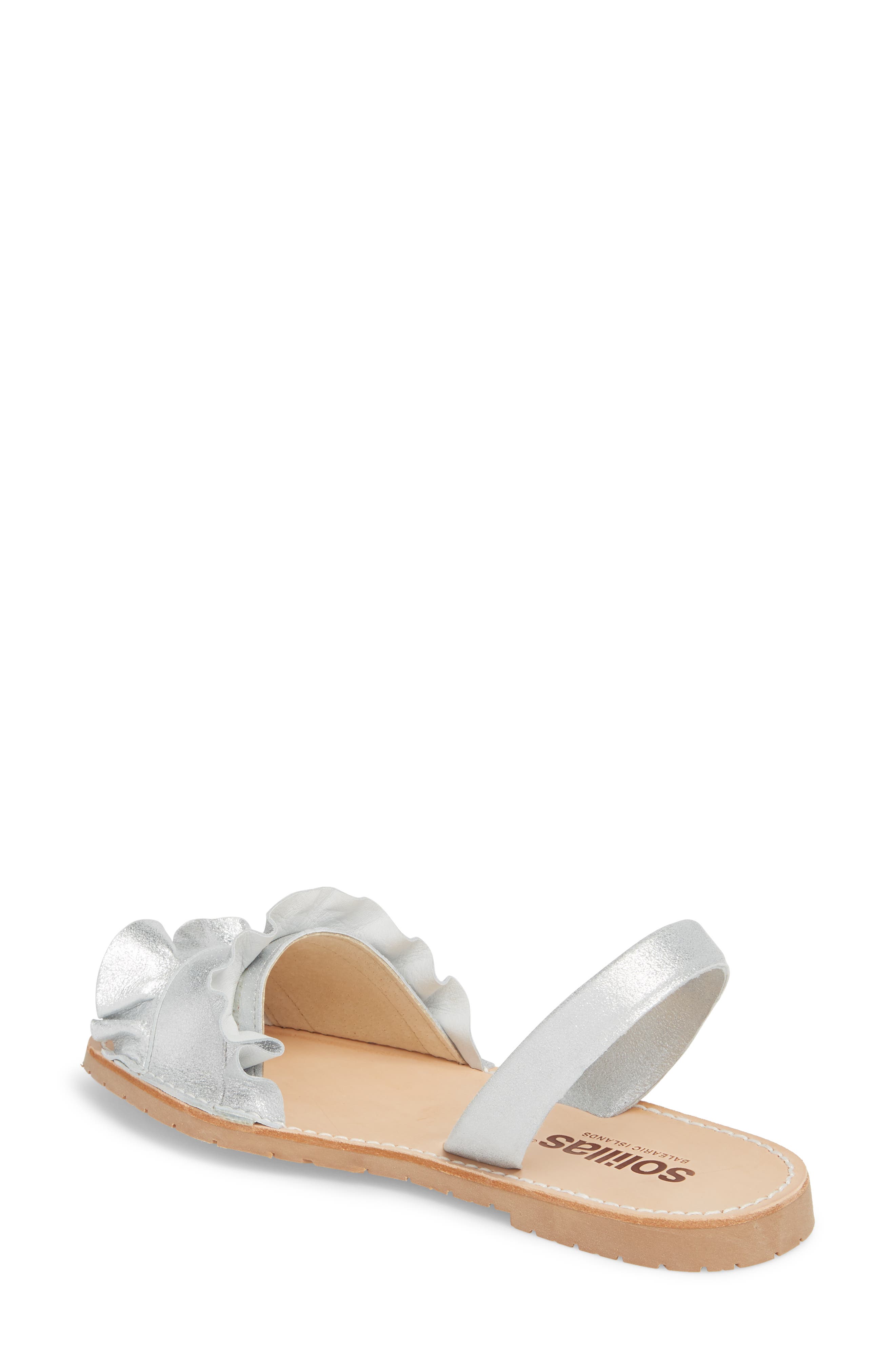 Solillas Frilled Flat Sandal, Alternate, color, 
