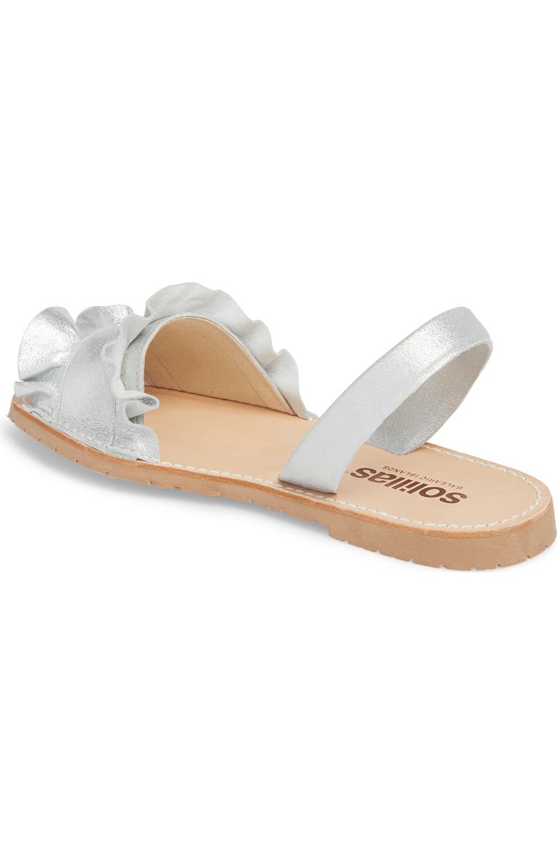 Solillas Frilled Flat Sandal, Alternate, color,