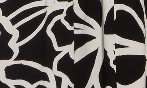 Calvin Klein Big Flowers Smocked Jumpsuit In Black
