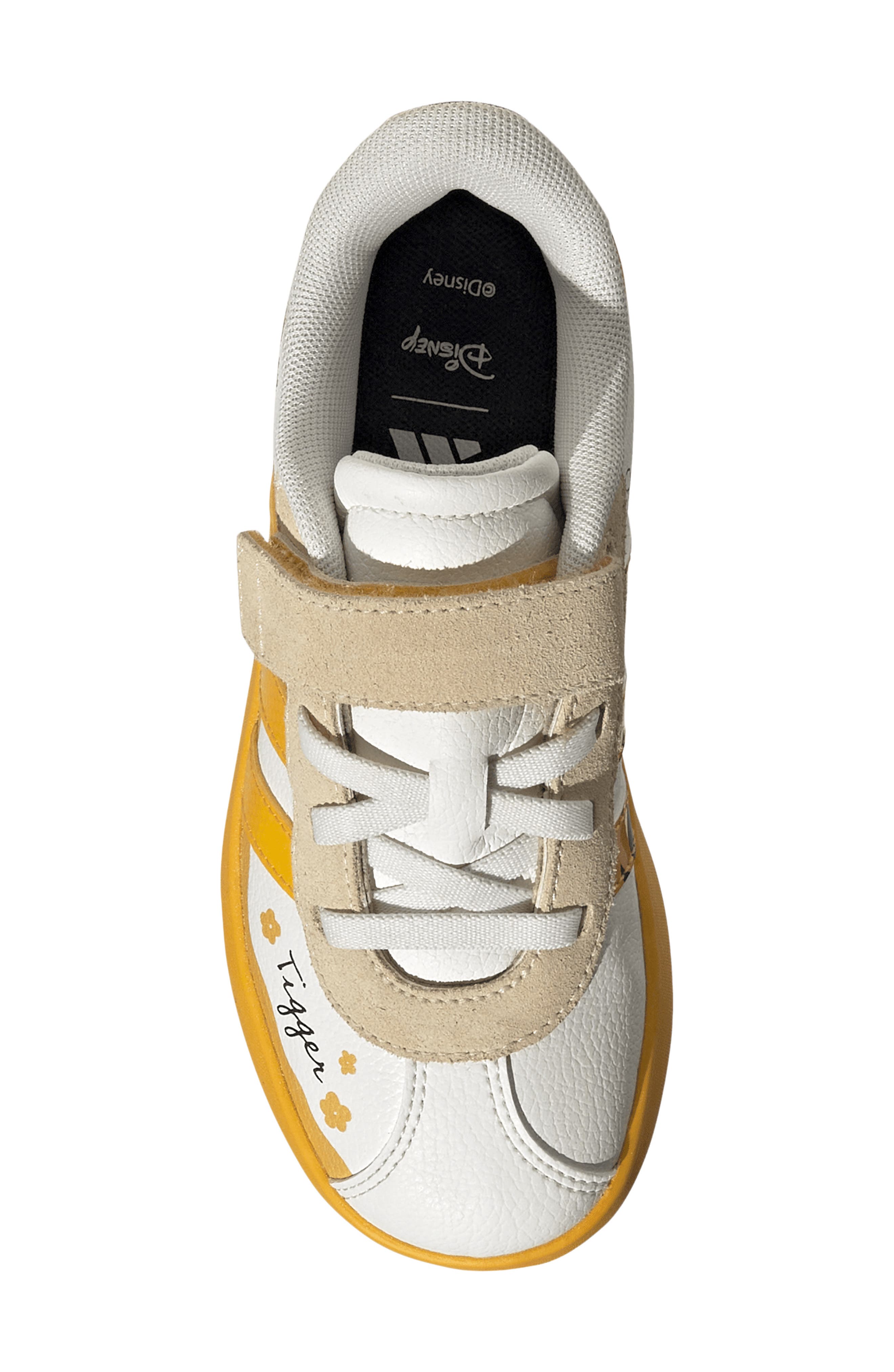 Kids' VL Court Winnie the Pooh Leather Sneaker, Alternate, color, OFF WHITE/ YELLOW/ BLACK