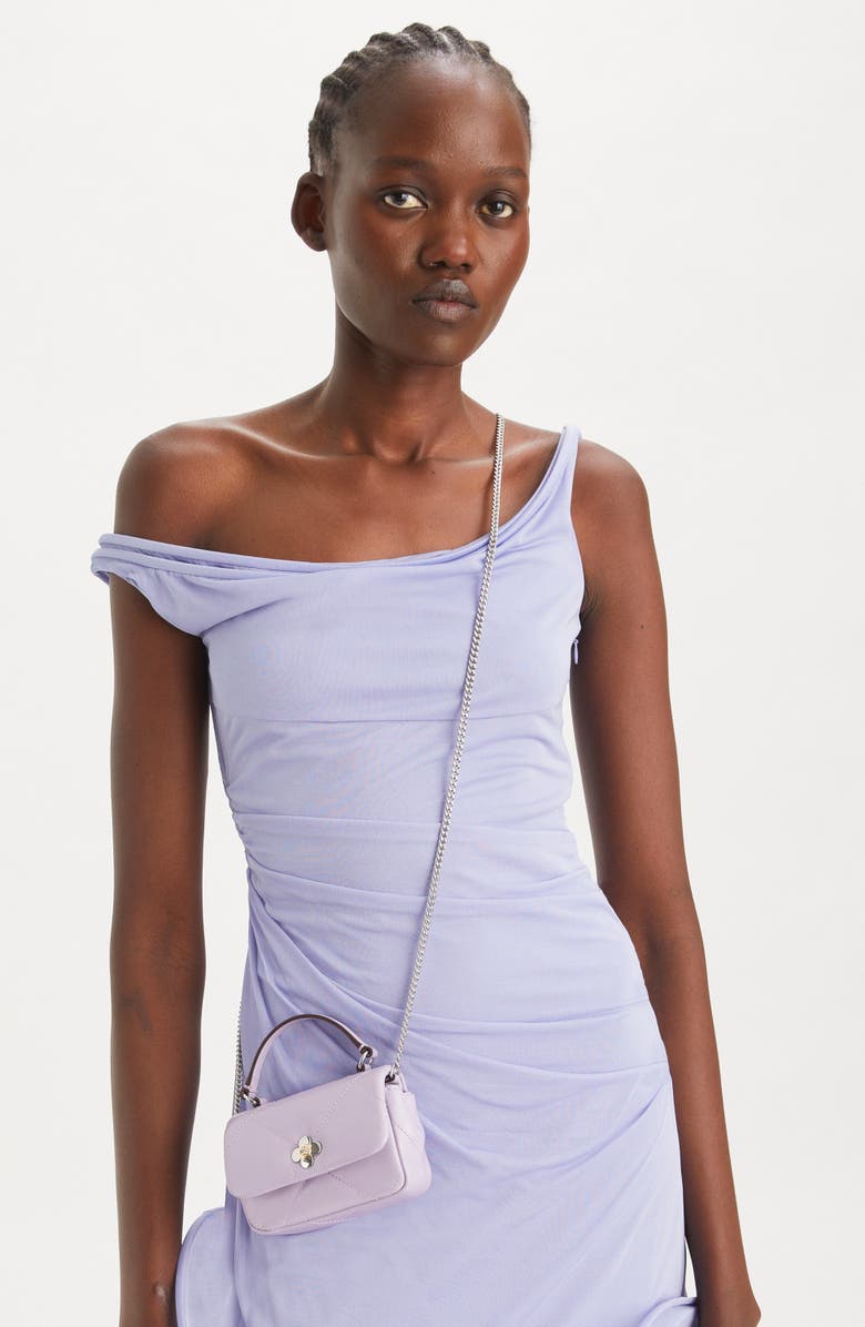 Tory Burch Micro Kira Clover Diamond Quilted Top Handle Bag, Alternate, color,