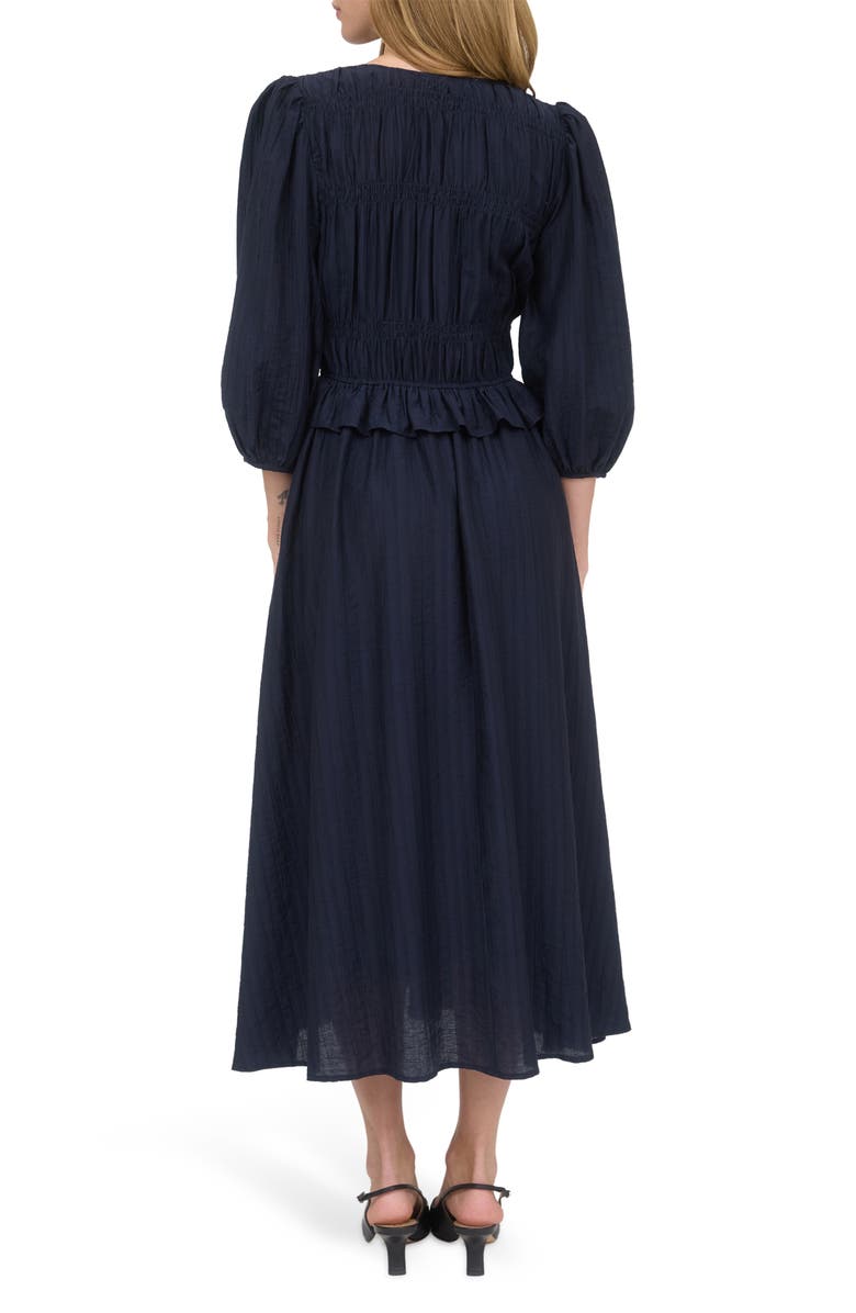 AUGUST SKY Three-Quarter Sleeve Maxi Dress, Alternate, color, Navy