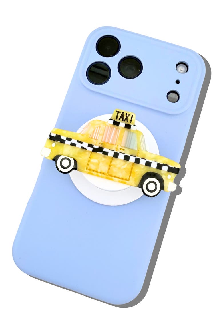Hand Painted Taxi Phone Grip, Alternate, color, YELLOW