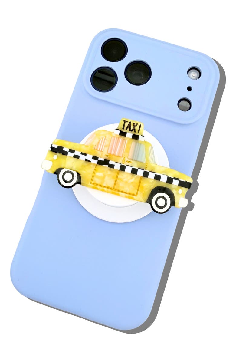 Solar Eclipse Hand Painted Taxi Phone Grip, Alternate, color, Yellow