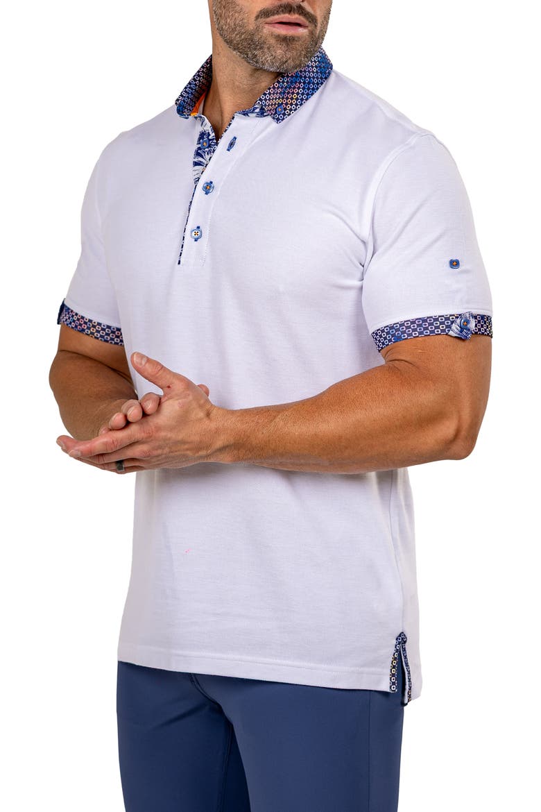 Newton Marthyr0024 White Button-Down Piqué Polo, Alternate, color, WHITE