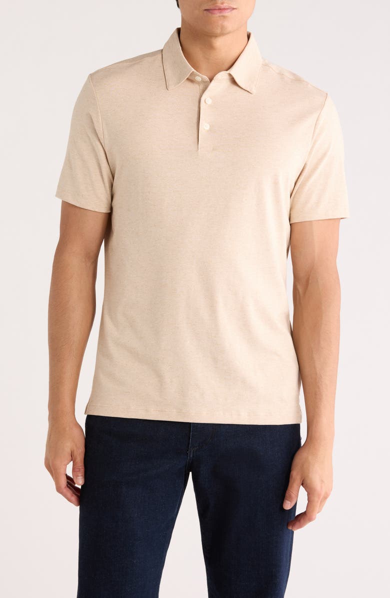 Robert Barakett Nathaniel Short Sleeve Polo, Main, color, Swan