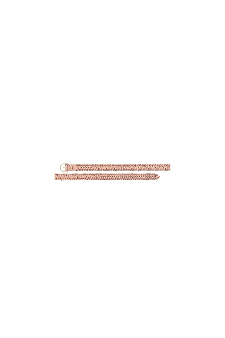 Woven Leather Belt, Alternate, color, Rose