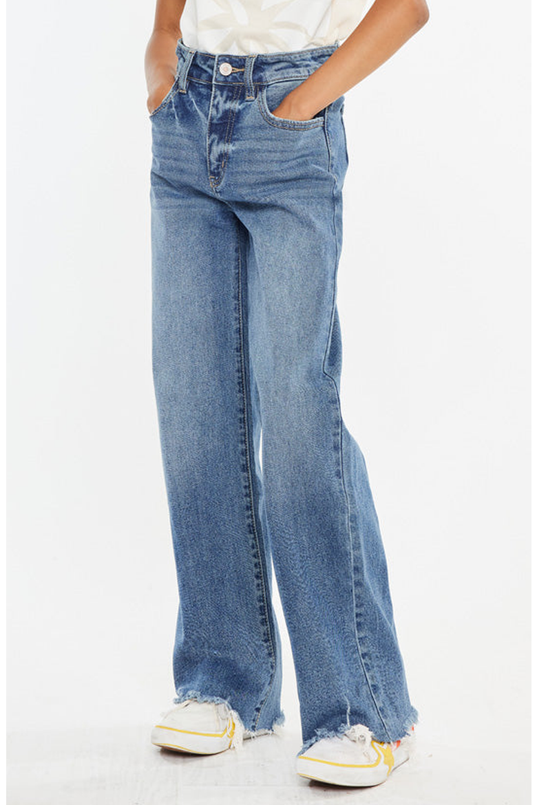 Kitty High Rise Mini Straight Leg Jeans, Main, color, Medium Wash
