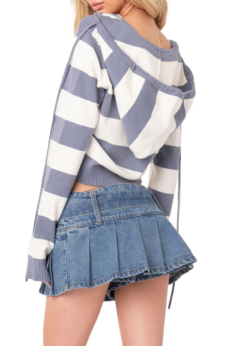 Ginger Stripe Hooded Jacket, Alternate, color, BLUE