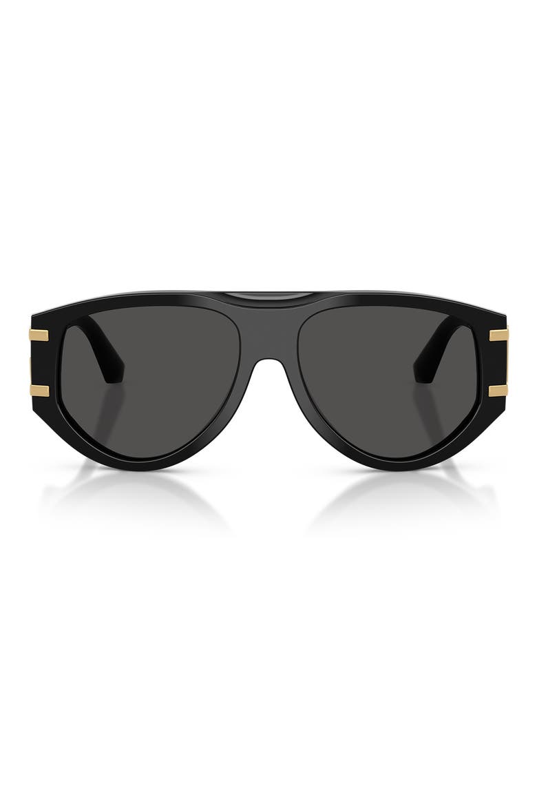 56mm Pilot Sunglasses, Main, color, BLACK / DARK GREY