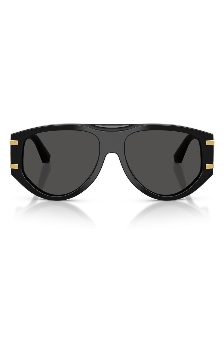 Dolce&Gabbana 56mm Pilot Sunglasses, Main, color, Black / Dark Grey