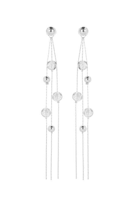 FrostLily Azeztulite Crystal and Bead Drop Earrings