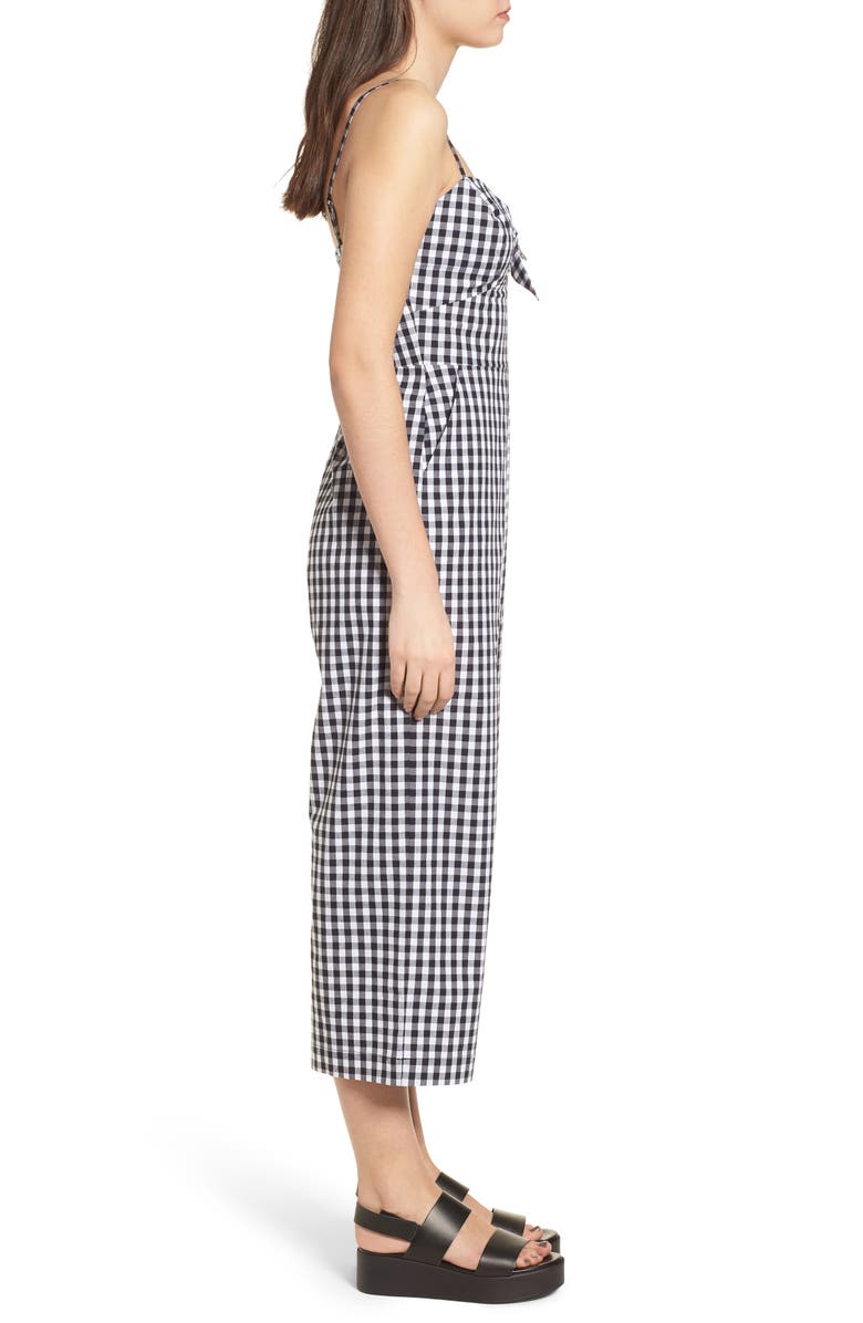 Socialite Tie Front Cropped Jumpsuit, Alternate, color,