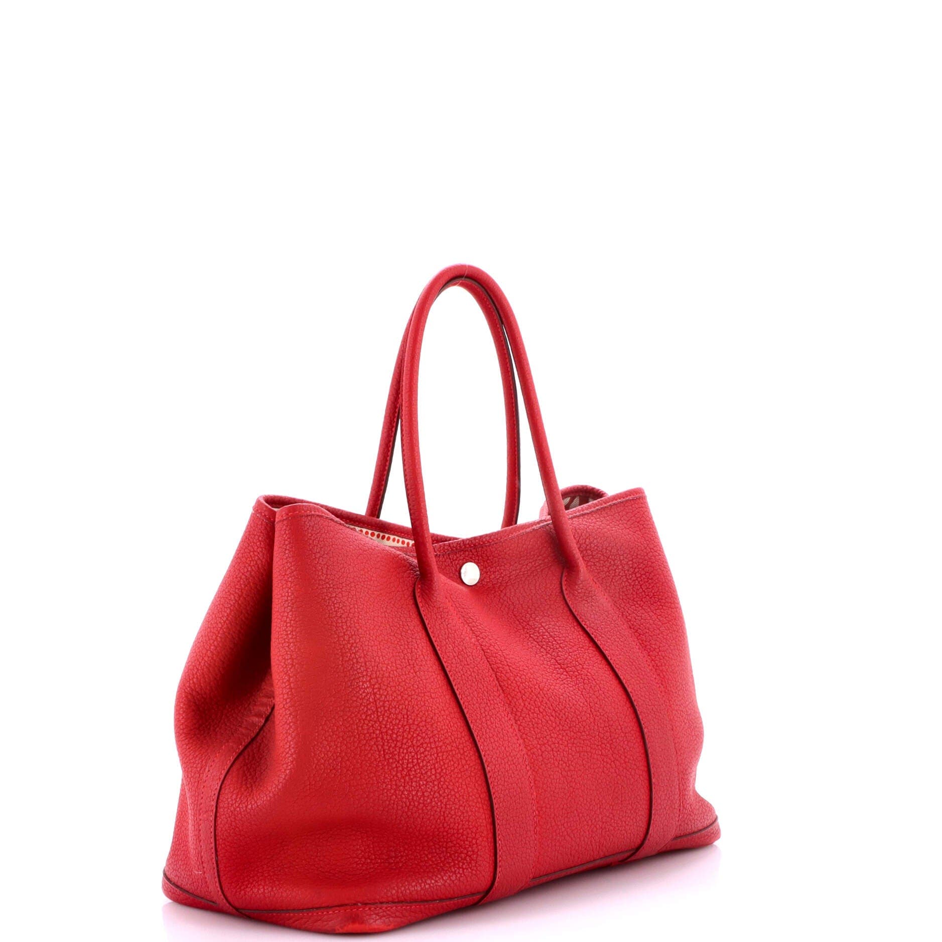 Garden Party Tote Leather with Printed Interior 36, Alternate, color, Rouge Vif