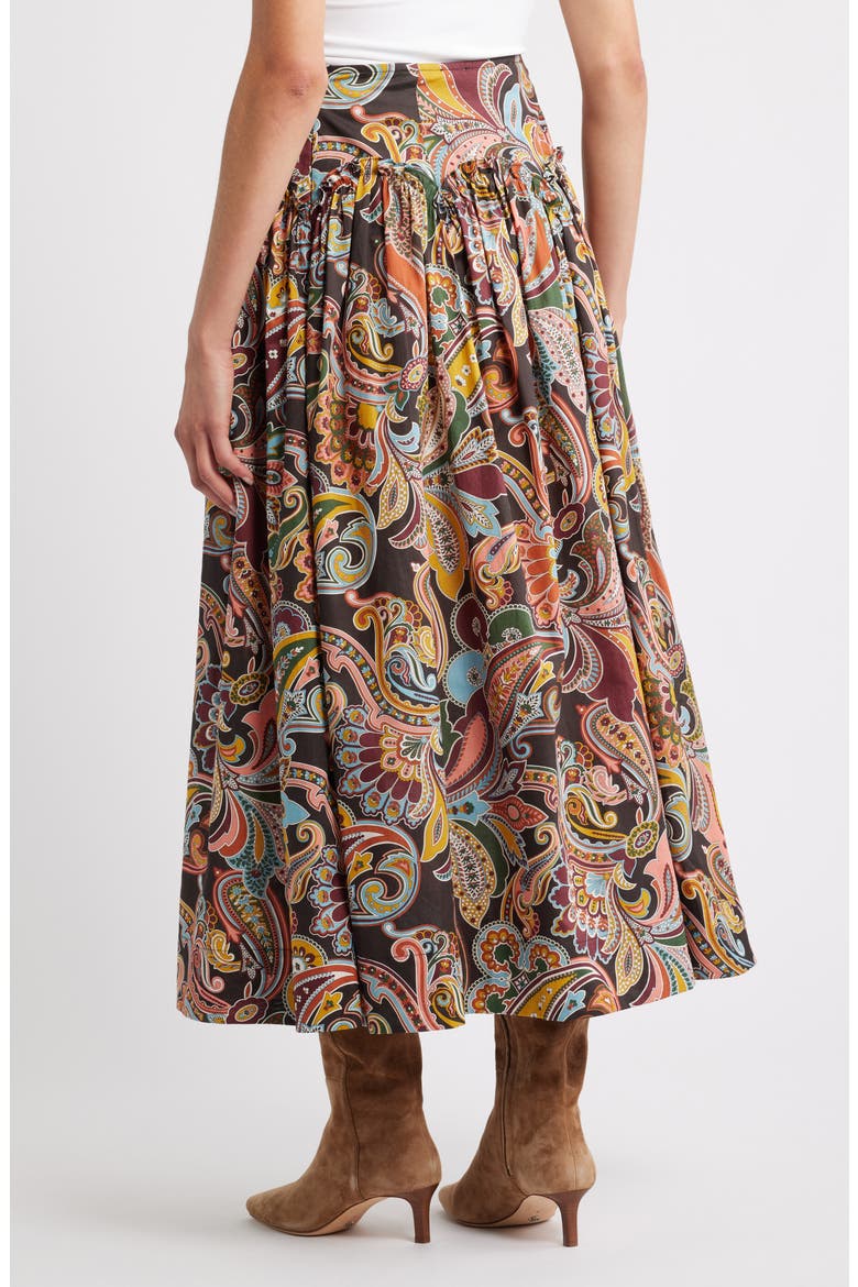 Sammie Cotton Midi Skirt, Alternate, color, PAISLEY FANFARE LIBERTY PRINT