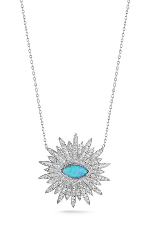 Pavé CZ Evil Eye Pendant Necklace