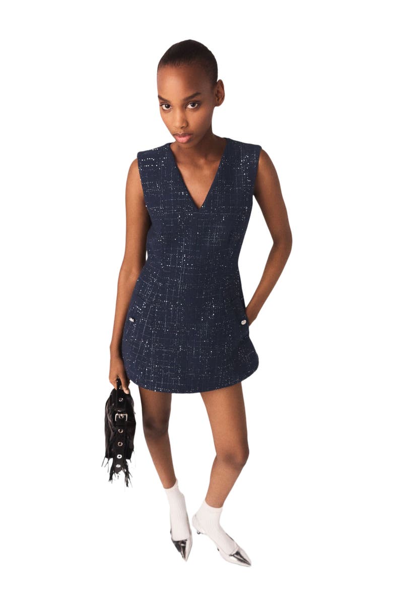 maje Playsuit dress, Alternate, color, Navy
