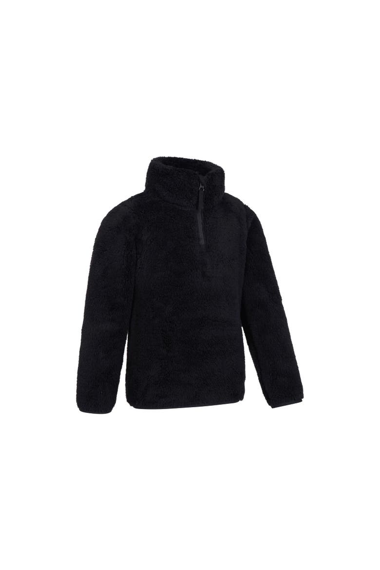 Childrens/Kids Teddy Half Zip Fleece Top, Alternate, color, Black