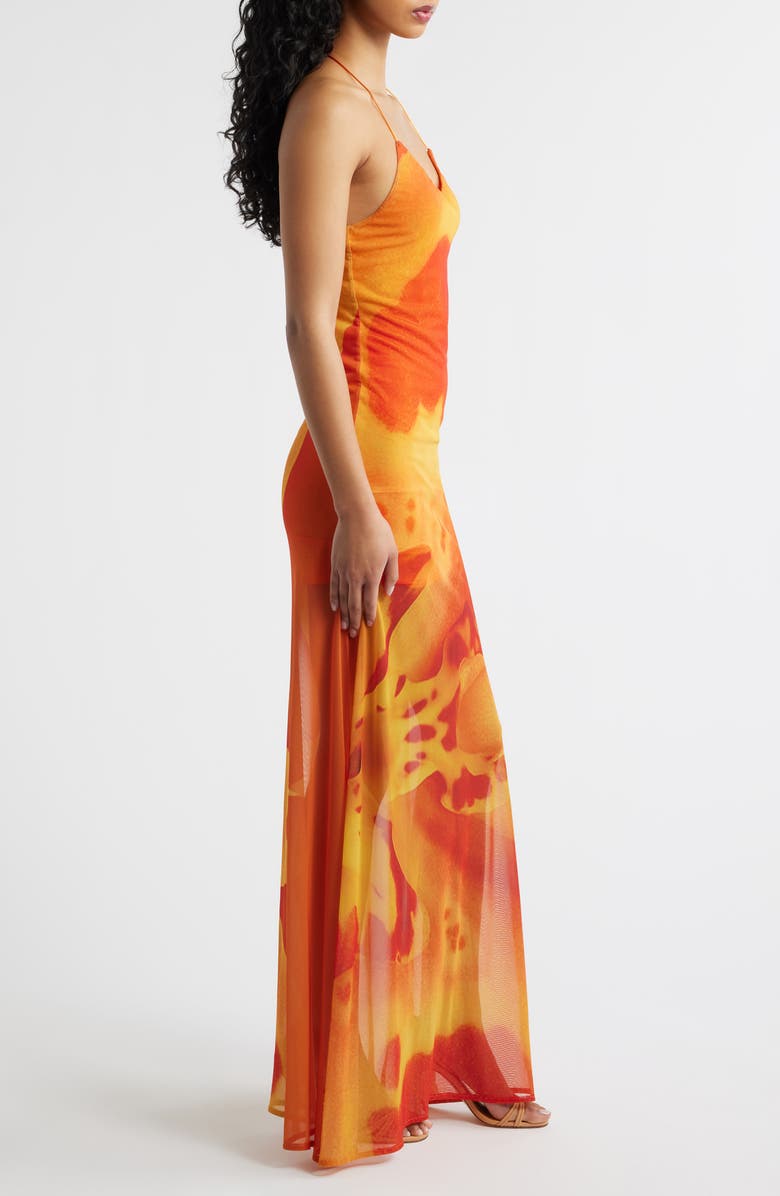 Feners Balita Mesh Maxi Dress, Alternate, color, Peach