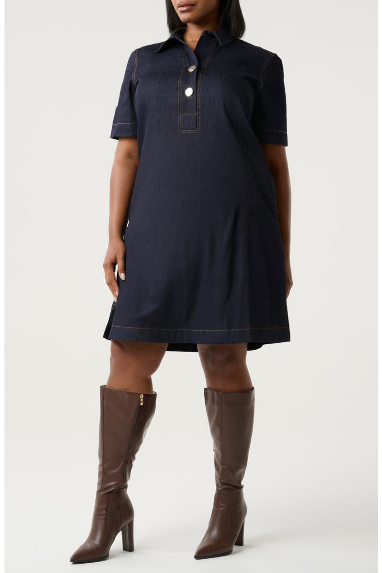 Avia Denim Shirtdress, Alternate, color, INDIGO NOIR