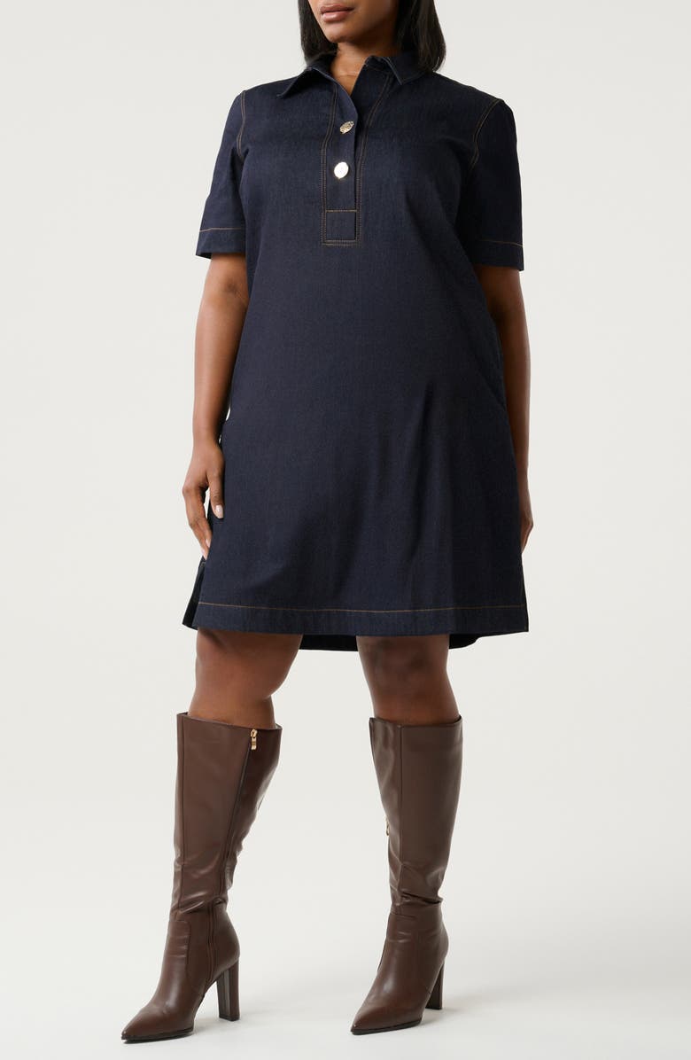 Estelle Avia Denim Shirtdress, Alternate, color, Indigo Noir
